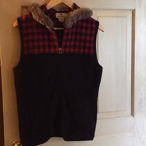 Woolrich plaid vest hoodie